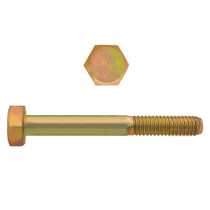 H. Paulin 613-280 Paulin M6-1.00 x 50mm Metric Hex Head Cap Screws CL 10.9 Coarse Zinc-Yellow DIN931 PT 100 Pcs