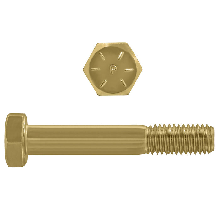 H. Paulin 079-326 Paulin 1/4"-20 x 5" Hex Head Cap Screws Grade 8 UNC Zinc-Yellow PT 100 Pcs