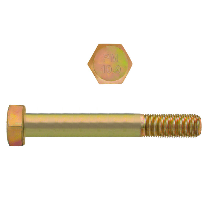 H. Paulin (680) 613-536 Paulin M20-2.50 x 160mm Metric Hex Head Cap Screws CL 10.9 Coarse Zinc-Yellow DIN931 PT 10 Pcs