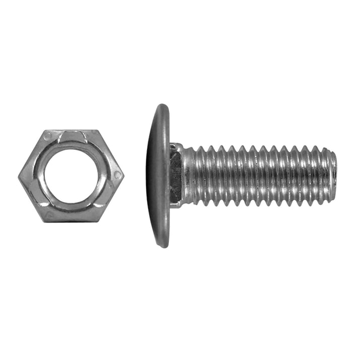 H. Paulin 245-164 Papco 3/8"x1" Round Head Bumper Bolts 18.8 Stainless 12Pcs