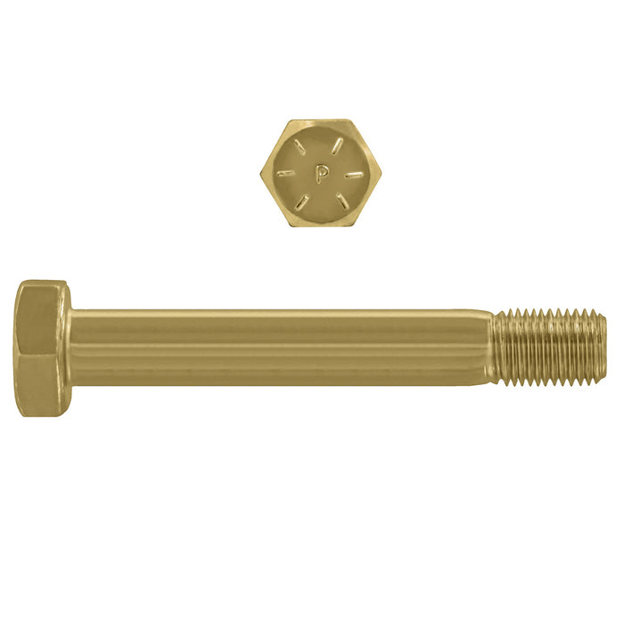H. Paulin B079-899 Paulin 1-1/4"-7 x 7-1/2" Hex Head Cap Screws Grade 8 UNC Zinc-Yellow PT 12 Pcs