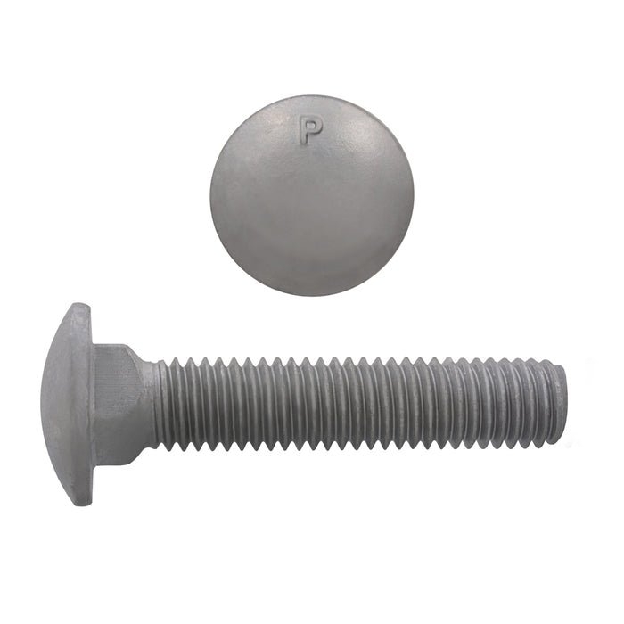 H. Paulin (680) B852-588 Paulin 1/2"-13 x 2-1/2" Carriage Bolts Galvanized Grade 2 UNC FT 200 Pcs