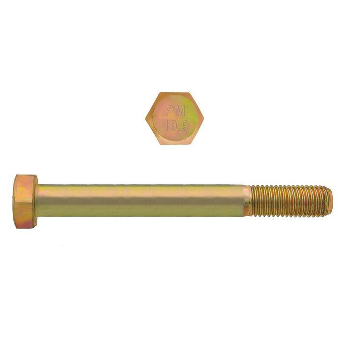 H. Paulin 613-448 Paulin M14-2.00 x 80mm Metric Hex Head Cap Screws CL 10.9 Coarse Zinc-Yellow DIN931 PT 25 Pcs