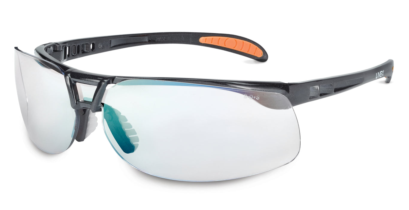 North Safety (399) S4202 Honeywell Uvex Protege® Metallic Black Safety Glasses With SCT-Reflect 50 Anti-Scratch/Hard Coat Lens