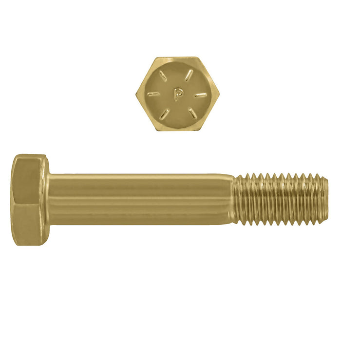 H. Paulin 079-640 Paulin 9/16"-12 x 5" Hex Head Cap Screws Grade 8 UNC Zinc-Yellow PT 25 Pcs