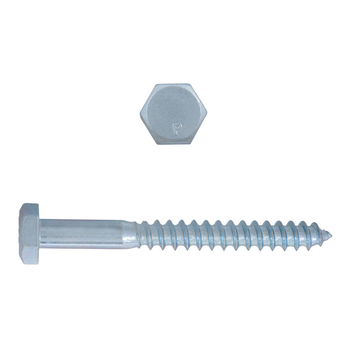 H. Paulin 135-318 Paulin 1/4" x 2-1/2" Hex Lag Bolts Steel Zinc 100 pcs