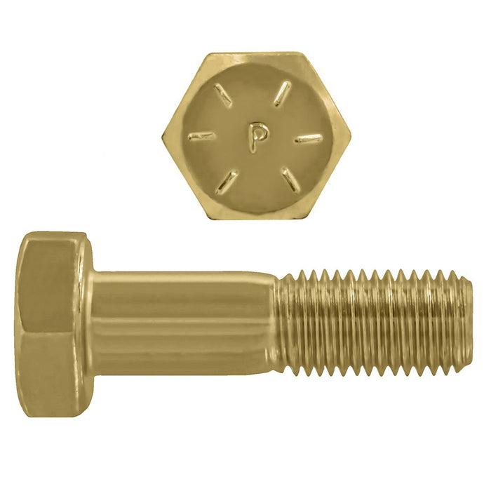 H. Paulin (680) B079-809 Paulin 1"-8 x 3-1/2" Hex Head Cap Screws Grade 8 UNC Zinc-Yellow PT 35 Pcs