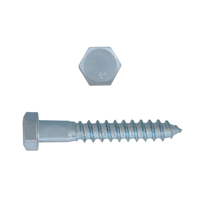 H. Paulin 135-498 Paulin 3/8" x 2-1/2" Hex Lag Bolts Steel Zinc 100 pcs