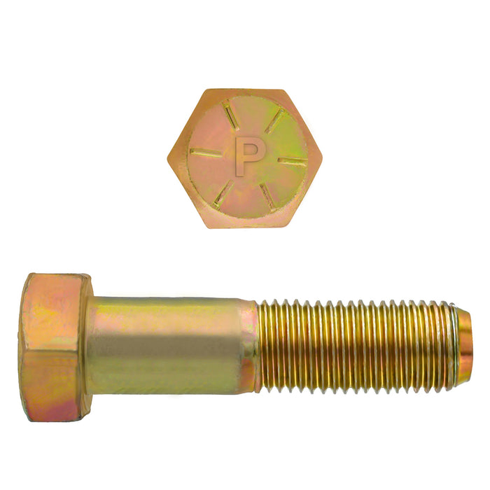 H. Paulin (680) 080-542 Paulin 7/16"-20 x 2-1/4" Hex Head Cap Screws Grade 8 UNF Zinc-Yellow PT 50 Pcs