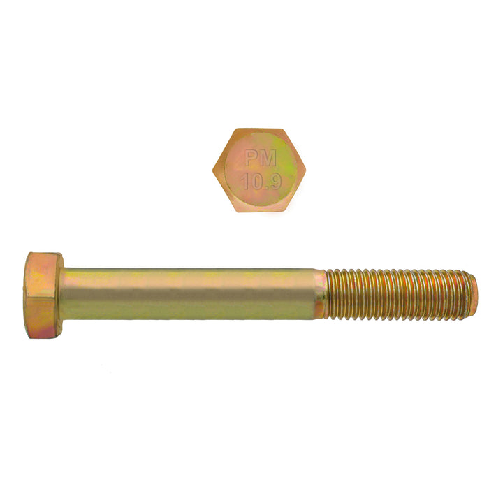 H. Paulin (680) 613-424 Paulin M12-1.75 x 80mm Metric Hex Head Cap Screws CL 10.9 Coarse Zinc-Yellow DIN931 PT 50 Pcs