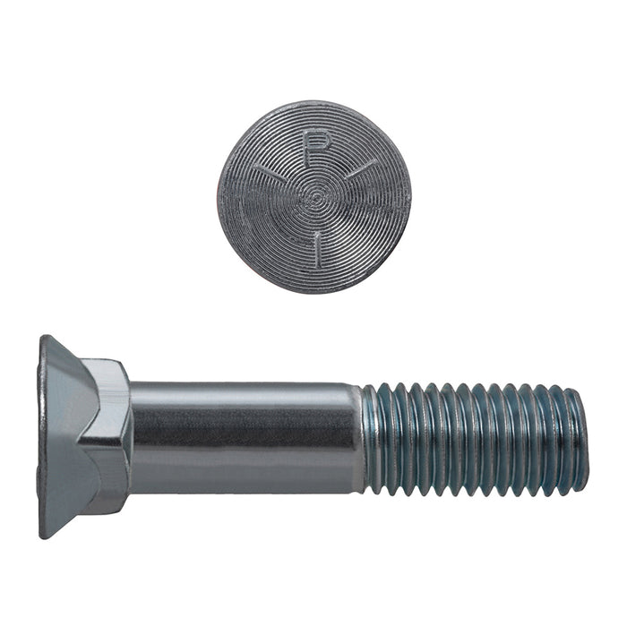 H. Paulin (680) 133-543 Paulin 7/16"-14 x 2-1/2" Flat No.3 Head Plow Bolts Steel Zinc Grade 5 UNC PT 50 pcs