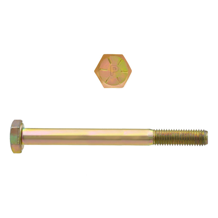 H. Paulin 080-322 Paulin 1/4"-28 x 3-1/2" Hex Head Cap Screws Grade 8 UNF Zinc-Yellow PT 100 Pcs