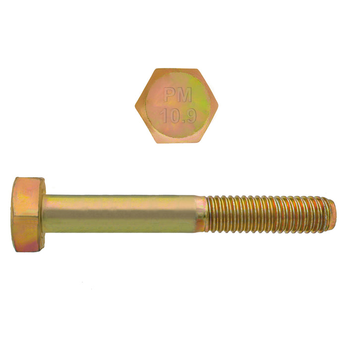 H. Paulin (680) 613-279 Paulin M6-1.00 x 45mm Metric Hex Head Cap Screws CL 10.9 Coarse Zinc-Yellow DIN931 PT 100 Pcs