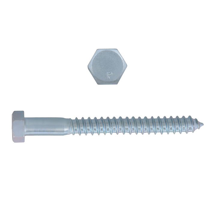 H. Paulin (680) 135-596 Paulin 1/2" x 5" Hex Lag Bolts Steel Zinc 50 pcs