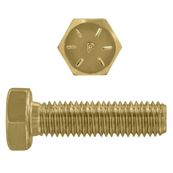 H. Paulin B079-491 Paulin 3/8"-16 x 1-1/4" Hex Head Cap Screws Grade 8 UNC Zinc-Yellow FT 800 Pcs