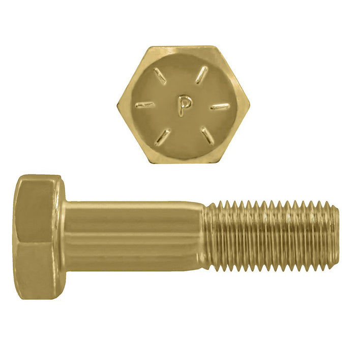H. Paulin B079-891 Paulin 1-1/4"-7 x 4" Hex Head Cap Screws Grade 8 UNC Zinc-Yellow PT 20 Pcs