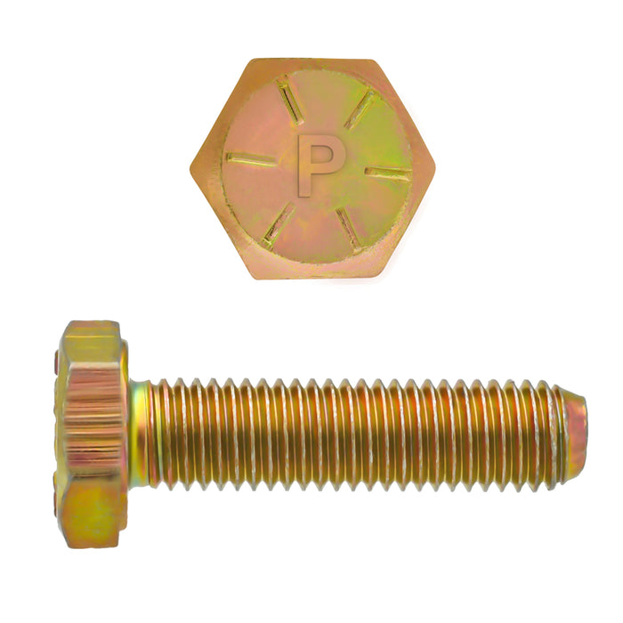 H. Paulin (680) B080-309 Paulin 1/4"-28 x 1" Hex Head Cap Screws Grade 8 UNF Zinc-Yellow FT 2200 Pcs