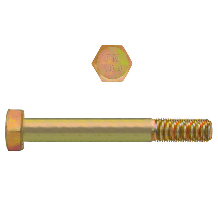 H. Paulin 613-538 Paulin M20-2.50 x 180mm Metric Hex Head Cap Screws CL 10.9 Coarse Zinc-Yellow DIN931 PT 10 Pcs