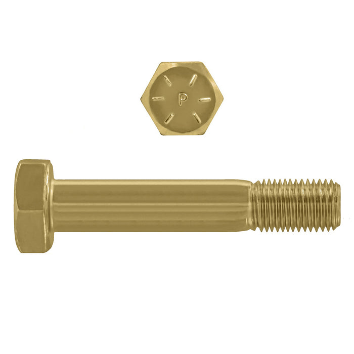 H. Paulin B079-896 Paulin 1-1/4"-7 x 6" Hex Head Cap Screws Grade 8 UNC Zinc-Yellow PT 15 Pcs