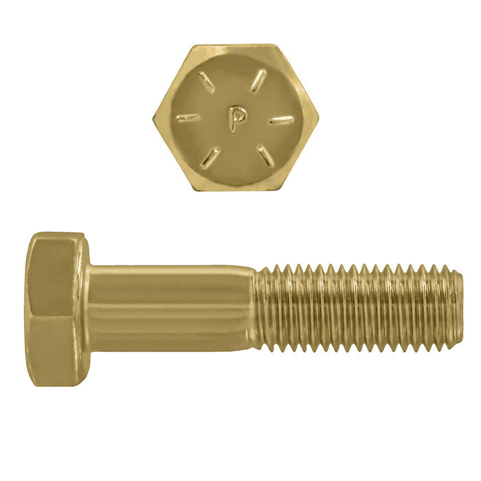 H. Paulin 079-722 Paulin 3/4"-10 x 3-1/4" Hex Head Cap Screws Grade 8 UNC Zinc-Yellow PT 20 Pcs