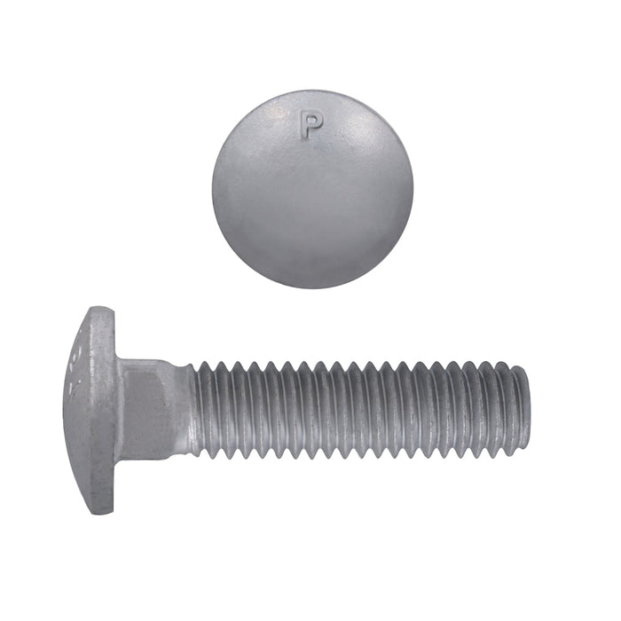 H. Paulin (680) 852-489 Paulin 3/8"-16 x 1" Carriage Bolts Galvanized Grade 2 UNC FT 100 Pcs