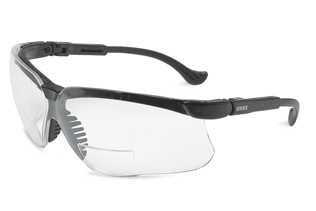 North Safety (399) S3760 Honeywell Uvex Genesis® 1 Black Safety Glasses With Clear Anti-Scratch/Hard Coat Lens