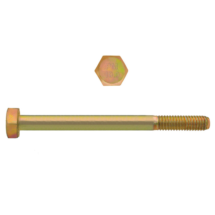 H. Paulin 613-285 Paulin M6-1.00 x 70mm Metric Hex Head Cap Screws CL 10.9 Coarse Zinc-Yellow DIN931 PT 100 Pcs