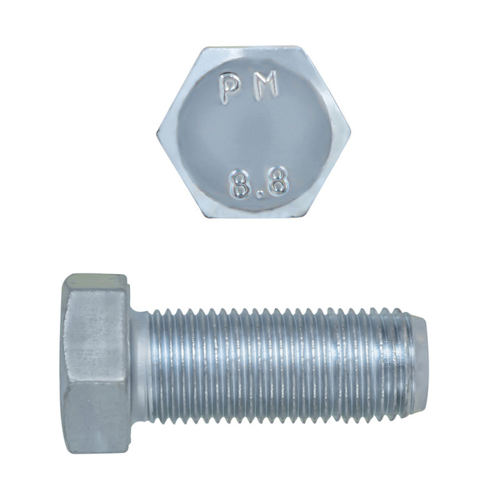 H. Paulin (680) 024-144 Paulin M12-1.50 x 30mm Metric Hex Head Cap Screws CL 8.8 Fine Zinc DIN961 FT 3 Pcs