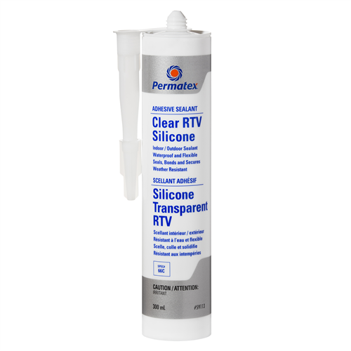 Permatex 59113 PERMATEX CLEAR SILICONE SEALANT 66C 300ML CARTRIDGE