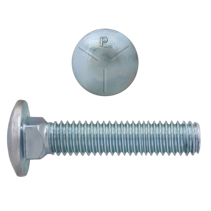 H. Paulin 131-590 Paulin 1/2"-13 x 3" Carriage Bolts Zinc Grade 5 UNC FT 50 Pcs