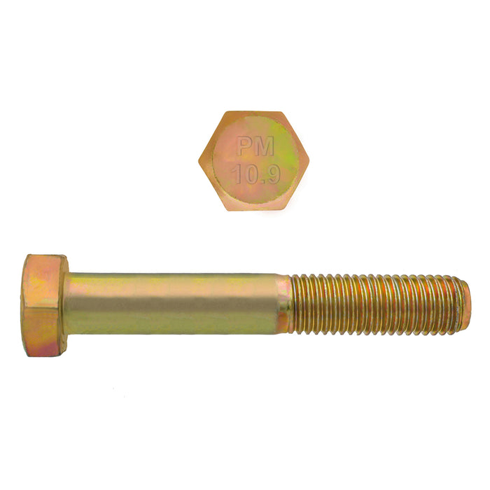 H. Paulin 009-026 Paulin M12-1.75 x 70mm Metric Hex Head Cap Screws CL 10.9 Coarse Zinc-Yellow DIN931 PT 2 Pcs