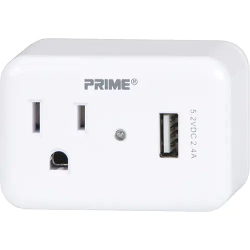 Prime® USB Charger with Surge Protector - PBUSB241S