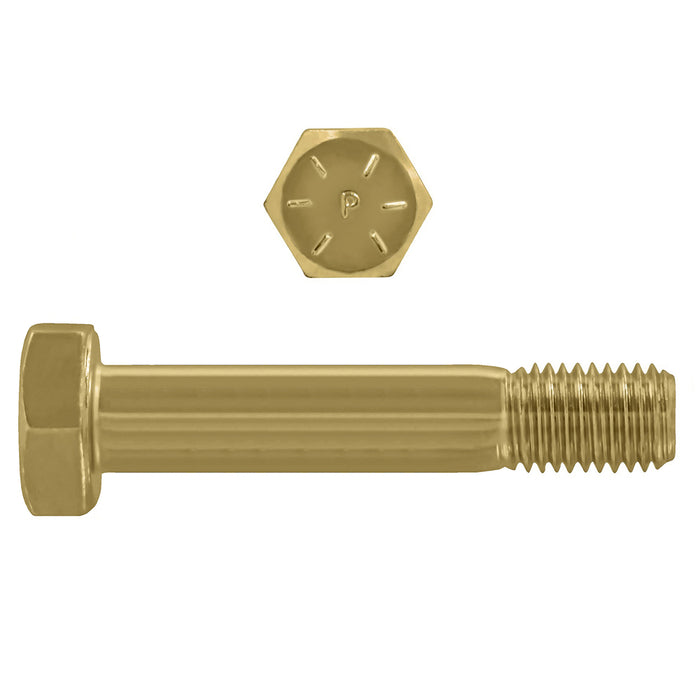 H. Paulin 079-686 Paulin 5/8"-11 x 5-1/2" Hex Head Cap Screws Grade 8 UNC Zinc-Yellow PT 25 Pcs