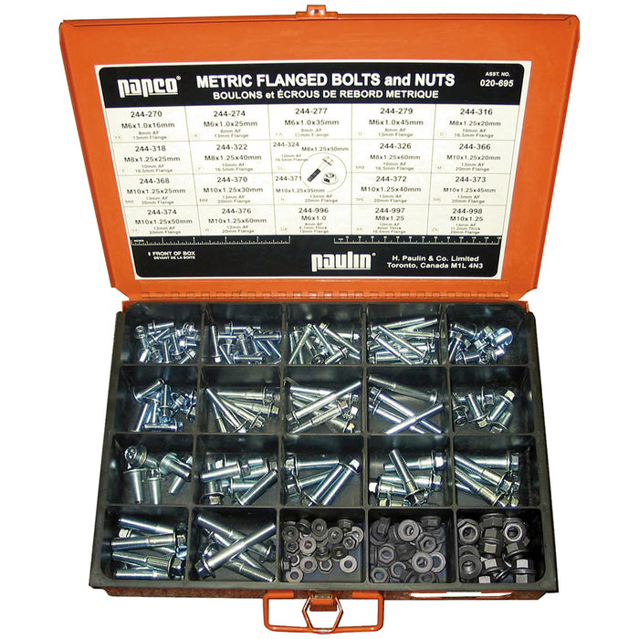 H. Paulin 020-695 Papco Metric Assortments Grade 10.9 Steel 1Pcs