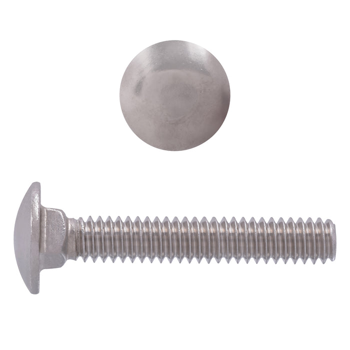 H. Paulin (680) 5002-313 Paulin 1/4"-20 x 1-1/2" Carriage Bolts 18.8 Stainless Steel UNC FT 100 Pcs