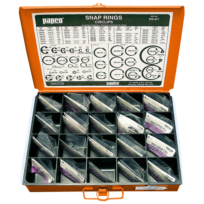 H. Paulin 020-627 Papco Snap Ring Assortment Steel 1Pcs