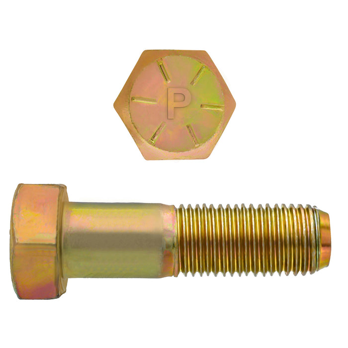 H. Paulin 080-586 Paulin 1/2"-20 x 2" Hex Head Cap Screws Grade 8 UNF Zinc-Yellow PT 50 Pcs