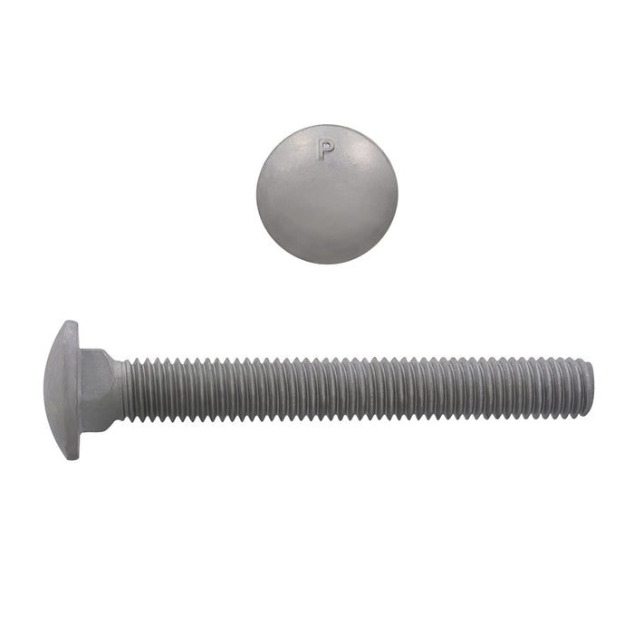 H. Paulin (680) B852-594 Paulin 1/2"-13 x 4" Carriage Bolts Galvanized Grade 2 UNC FT 125 Pcs