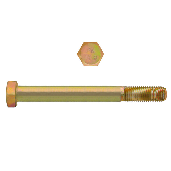 H. Paulin 613-476 Paulin M16-2.00 x 100mm Metric Hex Head Cap Screws CL 10.9 Coarse Zinc-Yellow DIN931 PT 25 Pcs