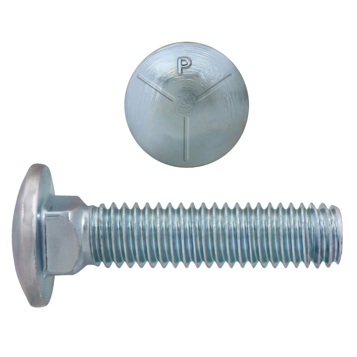H. Paulin (680) B131-677 Paulin 5/8"-11 x 2-1/2" Carriage Bolts Zinc Grade 5 UNC FT 150 Pcs