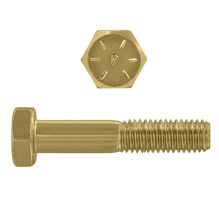 H. Paulin (680) 079-320 Paulin 1/4"-20 x 3" Hex Head Cap Screws Grade 8 UNC Zinc-Yellow PT 100 Pcs