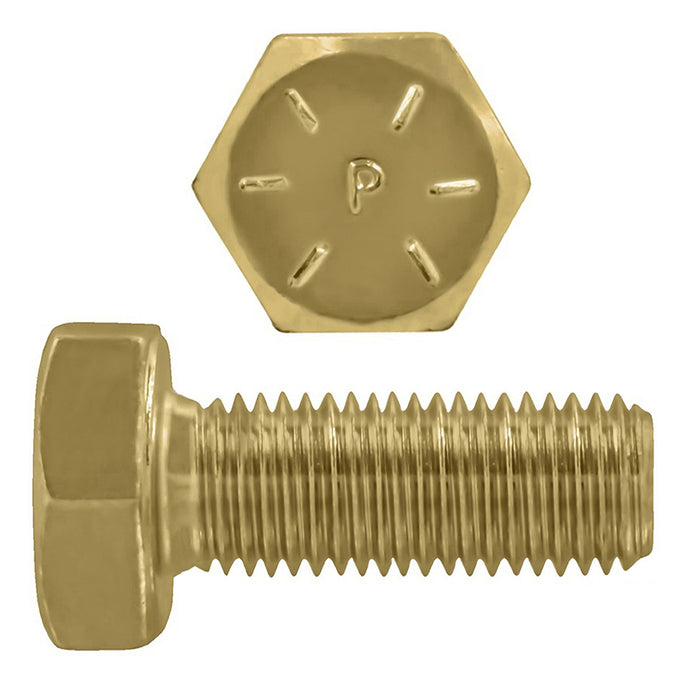 H. Paulin 079-761 Paulin 7/8"-9 x 1-3/4" Hex Head Cap Screws Grade 8 UNC Zinc-Yellow FT 20 Pcs