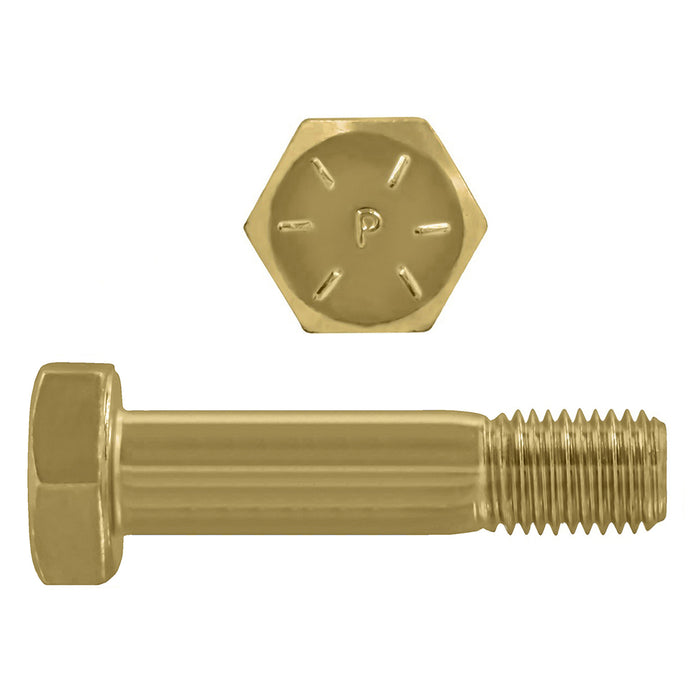 H. Paulin 079-773 Paulin 7/8"-9 x 5-1/2" Hex Head Cap Screws Grade 8 UNC Zinc-Yellow PT 10 Pcs