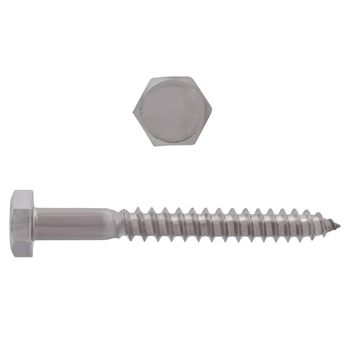 H. Paulin (680) 5003-318 Paulin 1/4" x 2-1/2" Hex Lag Bolts 18.8 Stainless Steel 25 pcs