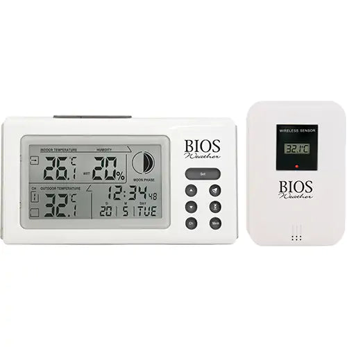 Indoor/Outdoor Thermometers With Clock - 312BC