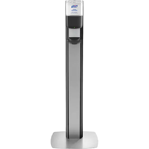 Messenger™ ES6 Silver Panel Floor Stand with Dispenser - 7316-DS-SLV
