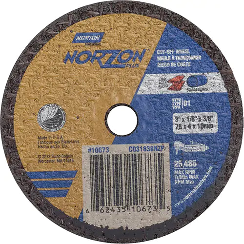 Portable Small Diameter Reinforced Cut-Off Wheels - Norzon Plus 3/8" - 66243510673