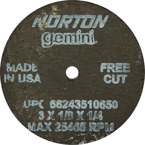 Portable Small Diameter Reinforced Cut-Off Wheels - Gemini® 1/4" - 66243510650