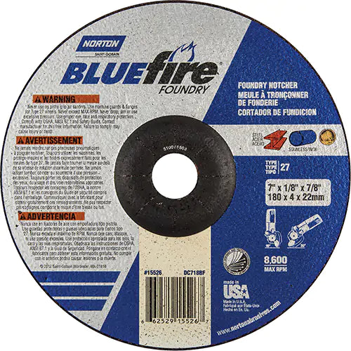 BlueFire® Foundry Grinding & Cutting Wheel 7/8" - 66252915526