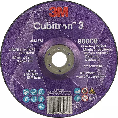 Cubitron™ 3 Depressed Center Grinding Wheel 22.23 mm - 7100313198